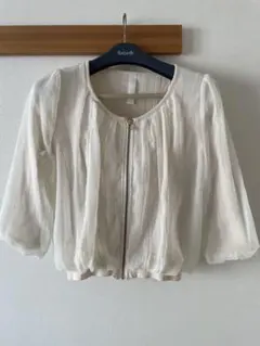 未使用に近い　美品　アバハウス　シースルー　ノーカラー　ファスナー　カーディガンのサムネイル