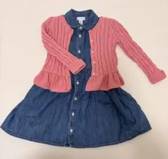 【美品】Ralph Lauren 24M デニムワンピース カーディガン セット