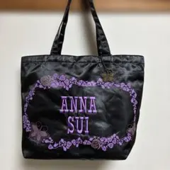 ANNA SUI トートバッグ 黒 バタフライチャーム付き
