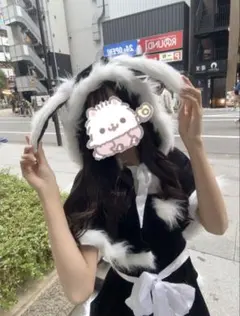 うさ耳付き サンタコスプレ衣装 ブラックのサムネイル