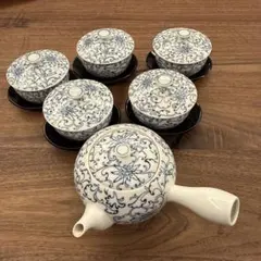 【16日まで】橘吉　京唐草　急須と湯呑み　5個　セット