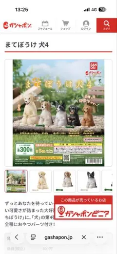 まてぼうけ 犬4 ガシャポン フィギュア　３匹セット