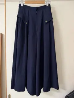 ※お値下げ【ネイビー ワイドパンツ キュロット 上品 フォーマル 7号】