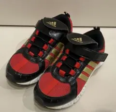 アディダス adidas 赤 黒 スニーカー 19.5cm キッズ