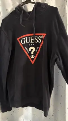 GUESS フード付きパーカー ネイビー