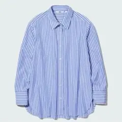 UNIQLO ストライプ シャツ Lサイズ Blue