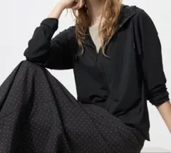 ユニクロ　エアリズムUVカットメッシュフルジップパーカ　XXL 黒