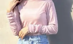 新品ingni チュールハイネックトップスシアー透け感