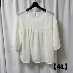 大きいサイズ　claire 花柄　シアーブラウス　4Lのサムネイル