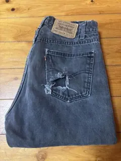 90年代　Levi's 505 ブラックデニムパンツ　オレンジタブ　後染め
