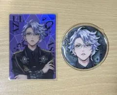 た*ご様 ツイステ ブレイジングジュエル オーロラカード&缶バッジ アズール