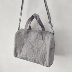 美品✨LeSportsac キルティングボストンショルダーバッグ　グレー