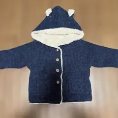 GAP 裏ボアくまさんセーター (ベビー) ネイビー 90cm