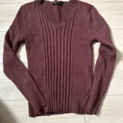 イング　長袖リブニット レンガ色　Mサイズ