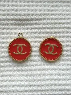 CHANEL シャネルピアス レッドロゴチャーム 訳あり