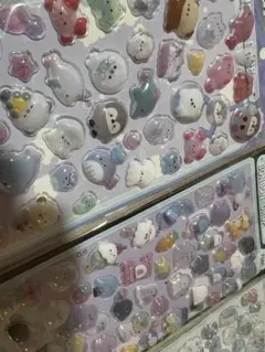 かわいい3Dキャラクターシール 3シートセット ボンボンドロップシール 風