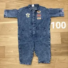LITTC リトシー デニムオーバーオール　つなぎ　トミカ　ミッキー　100