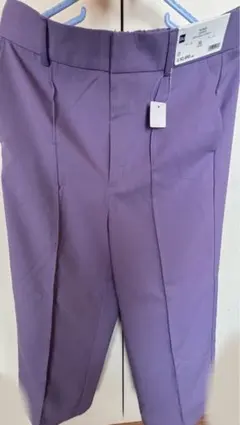 GU ウラキモウ カラーストレートパンツ XL パープル