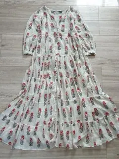 ZARA ザラ ティアード マキシワンピース 花柄 ボタニカル コットン S