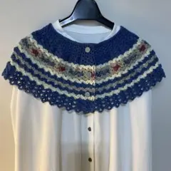 ハンドメイド　ショール　マフラー ネックウォーマー　ボタン付