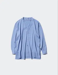 ユニクロ　UVカットVネックロングカーディガン　63BLUE ブルー　青　S
