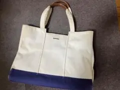 DIESEL トートバッグ ホワイト/ネイビー