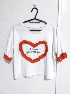 SPINNS クロップド丈 Tシャツ フリル ハートのサムネイル