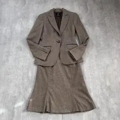 C321 未使用級 23区 ツイード スカートスーツ 上下 ウールコットン
