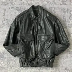 【イタリア製】A-2 フライトジャケット ラムレザー 短丈 ririジップ 黒