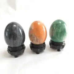 ★天然石　卵　台座付き　3個セット【送料無料】
