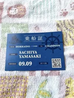 山崎福也 日本ハムファイターズ 乗船証
