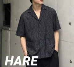 HARE 半袖シャツ 総柄 デザイン オープンカラー シャツ アロハシャツ Fのサムネイル