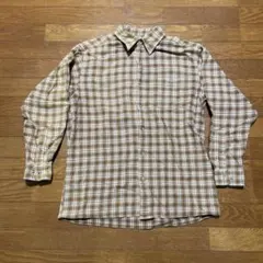 LACOSTE チェック柄 長袖シャツ ブラウン系