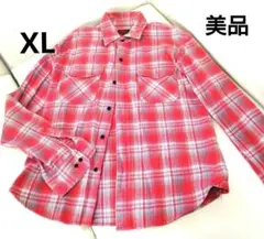TWENTY WORKS ネルシャツ レッド系 XL【美品】