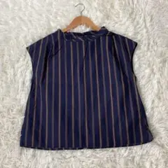 RESPIGHI レスピーギ ストライプ ブラウス ネイビー 40 L