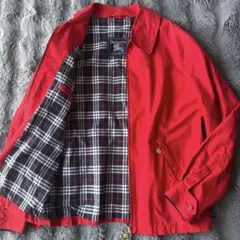 Burberrys スイングトップ ノバチェック レッド M相当 ホースロゴ 赤