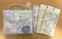 新品 サンリオ シールコレクションバッグ 鍵付き＋シール3枚 セット シール帳