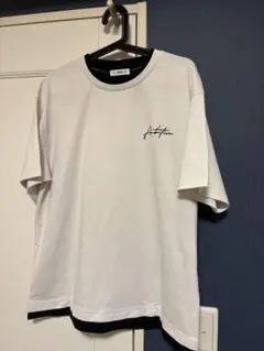 WEGO ホワイト ブラック Tシャツ M フェイクレイヤード　BIG