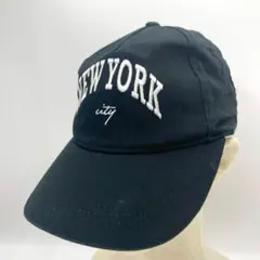 人気 NEW YORK CITY 刺繍ロゴ キャップ 黒 ストリート 古着