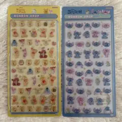 ボンボンドロップシール くまのプーさん スティッチ 2枚セット
