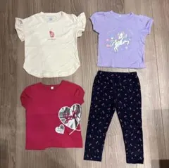 半袖Tシャツとレギンスの4点セット　90cm