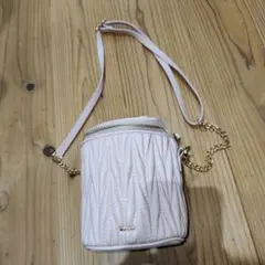 NICE CLAUP キルティングミニバニティショルダーバッグピンク