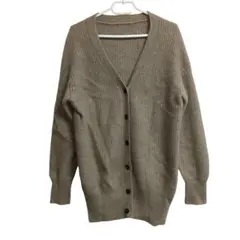 【美品】ROPE ロペ Vネック ニットカーディガン ラメ 38 ベージュ