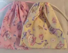★値下げ【ハンドメイド】コップ入れ2枚組/18*20/ラビット