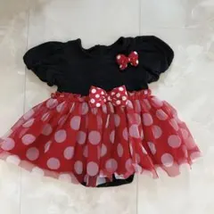 ミニーちゃん風ドット ワンピース ロンパース