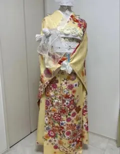 イエロー系振袖フルセット　モモ　身長160〜170向け