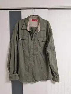 Wrangler 長袖シャツ XL オリーブグリーン　釣りベストセットのサムネイル