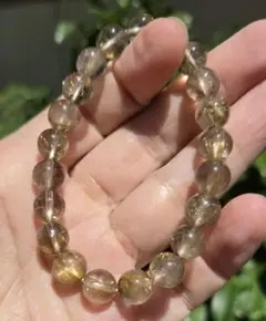 ゴールドタイチンルチル×クリア水晶 ブレスレット - メルカリ