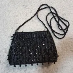 お値下げしました！ビーズ装飾 黒 パーティーバッグ