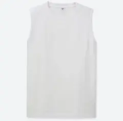新品 UNIQLO マーセライズコットンT (ノースリーブ) S ホワイト